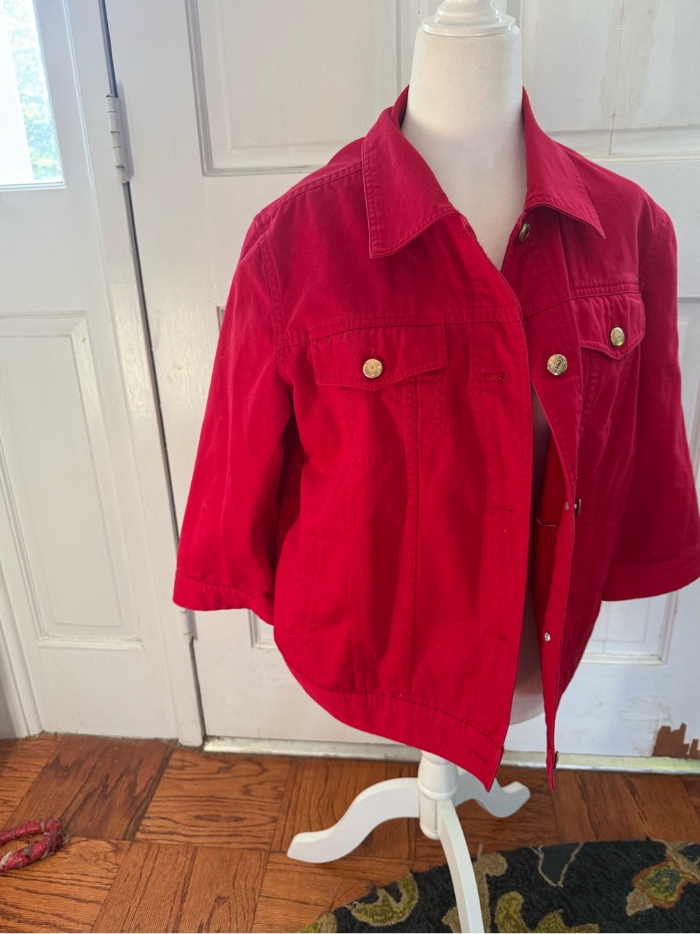 Vintage ChapsDenim Red Cotton Jacket - Picture 4 of 9